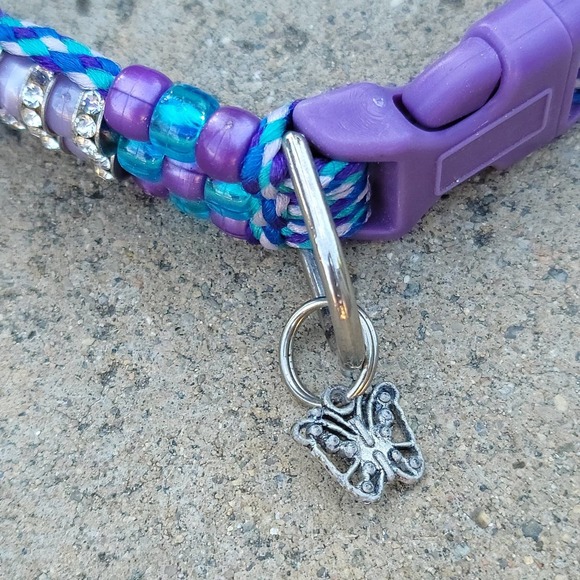 Custom Handmade Beaded Bling Dog Collar - Picture 3 of 3